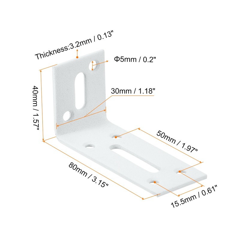 sourcing map Adjustable L Corner Braces, 4Pcs 80 x 40
