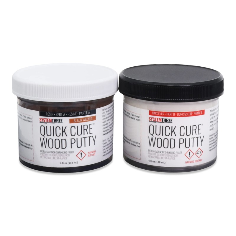 SYSTEMTHREE Quick Cure Putty, Black Walnut, 8-oz Kit