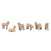 Pack of 6 Sheep Decorative Figures (H 2.5-4 cm)