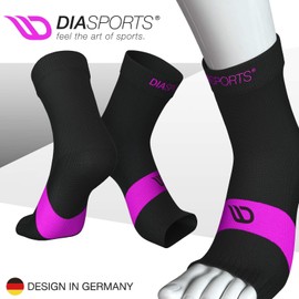 SANKLES Foot Bandage for Men and Women (2 Pairs) - Ankle Wraps for Stabilising Ankle and Ankle - Elastic Ankle Bandage for Support during Sports (Black/Pink, S)