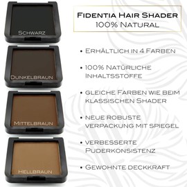 Fidentia Premium Hair Shader 12 g | 100% Natural Hair Concealer | EU Made Root Powder - Black