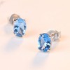 Bellitia Jewelry 925 Sterling Silver Women's Birthstone Stud Earrings, Blue