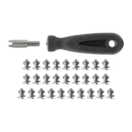 1100-1.9 mm Prominence GRIPSTUDS Boot Studs, Pack of 28 Solid Tungsten Carbide Tipped Screw in Studs for Improved Traction in Felt Boot Soles Includes Installation Tool