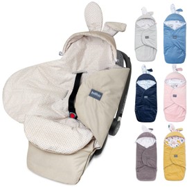 Premium Swaddling Blanket Baby Seat Baby First Equipment Made of Cotton for Car Seat, Cuddly Blanket for Prams with Footmuff Suitable for Maxi-Cosi, Römer, Cybex - Lux