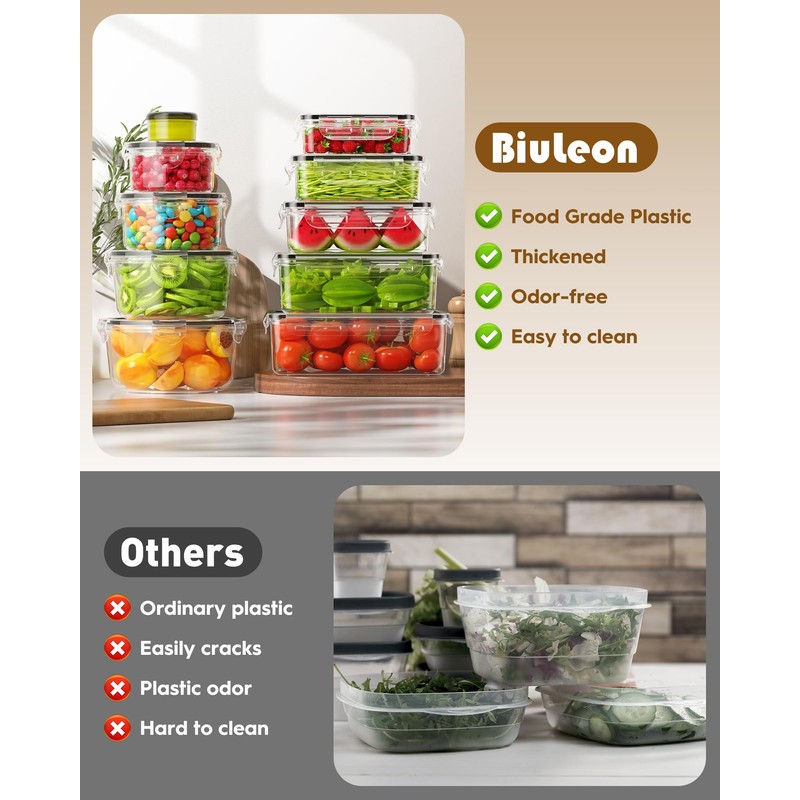 40 PCS Food Storage Containers with Lids Airtight (20 Containers