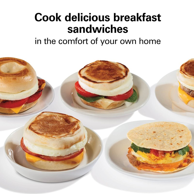 Hamilton Beach Dual Breakfast Sandwich Maker with Timer, Silver (25490)