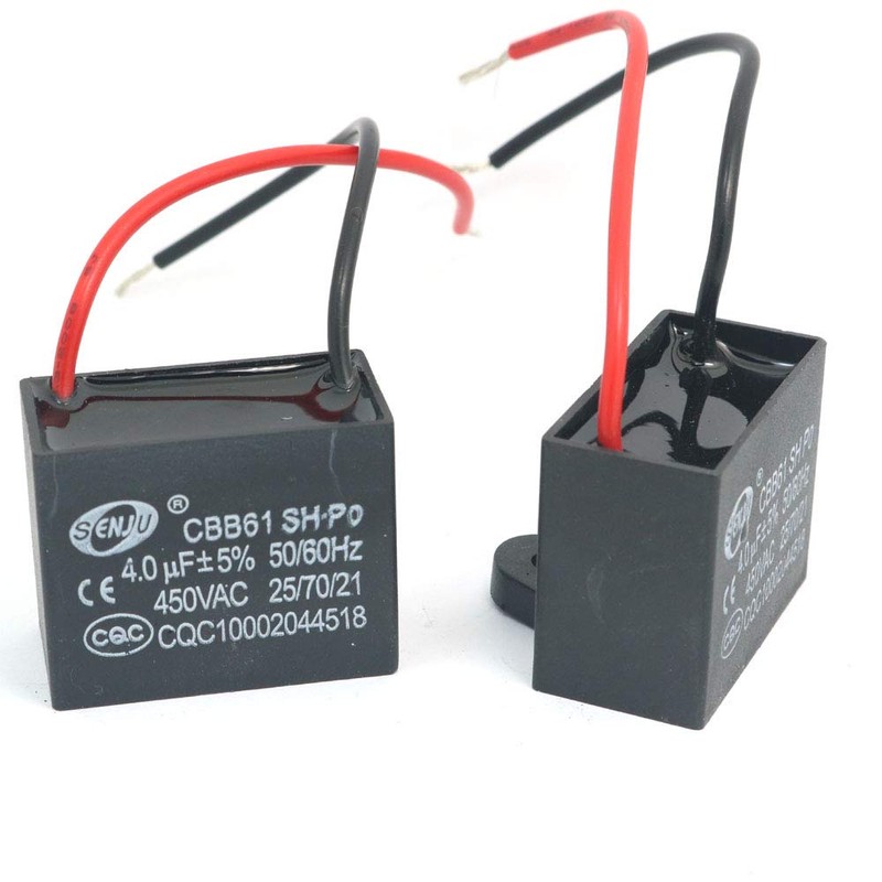 DollaTek 2Pcs CBB61 4uF 450V AC 50/60Hz Air Conditioner Fan