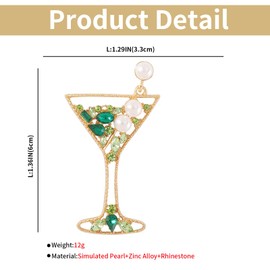 Martini Earrings for Women Cute Dangle Earrings Trendy Fun Statement Cocktail Earrings Martini Wine Glass Dangle Earrings Champagne Margarita Espresso Martini Party Decor Gifts for Holiday Christmas (style2)