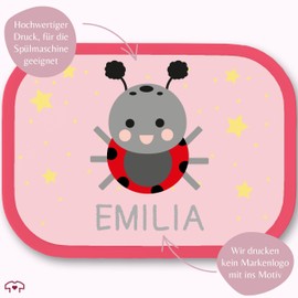 Children's Campus Lunch Box for Mepal - Sweet Ladybird Lunch Box Beetle Vesper Box Ladybird Motif I - 750 ml - Pink - Nursery Name Box Snack Box Compartments Lunch Box