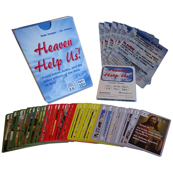 8th Kid Games - Heaven Help Us! Family Game with Bible Theme - Fun, Competitive, and Educational. Ages 10+, Teens, Adults - A