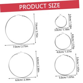 FRCOLOR 5 Pairs Circle Earrings Fashionable Round Hoops and Stylish Minimalist Jewelry for Everyday Wear and Special Occasions