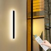 Mikeru Modern Wall Light, 3000k-6000k Dimmable Sconce 23.6inch Black Exterior