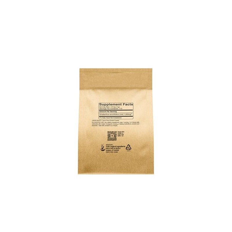 PURE ORIGINAL INGREDIENTS Yacon Root Extract (4 oz) Always Pure,