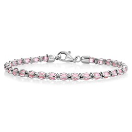 Gem Stone King 925 Sterling Silver Multi Faceted Crystal Beads Tennis Bracelet For Women (7 Inch, with Lobster Clasp, Made in Italy)