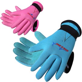 monoii c827 Diving Gloves, 0.08 inch (2 mm), Thermal Marine Gloves, Kids' Neoprene, Cold Protection, Diving Gloves, For Spring, Summer, Autumn,