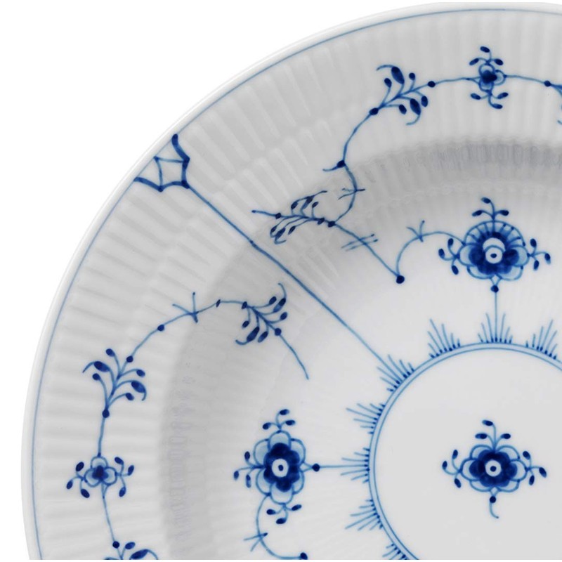 Royal Copenhagen 1017196 Blue Fluted Plain Deep Plate, 9.1 inches
