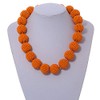 Avalaya Orange Glass Bead Ball Chunky Necklace/54cm L