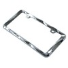Creathome 3D Curly Wave Pattern Chrome License Plate Frame from