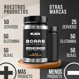 Aminoácidos Bcaas  Glutamina Black Supplements 1kg Sabores