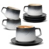 BOILMERIT 8 oz Cappuccino Cups Set of 4 with Saucers,