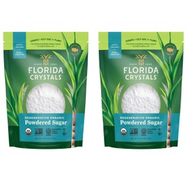 Florida Crystals Organic Regenerative Organic Powdered Sugar, 16 oz (1 lb) (Pack of 2)
