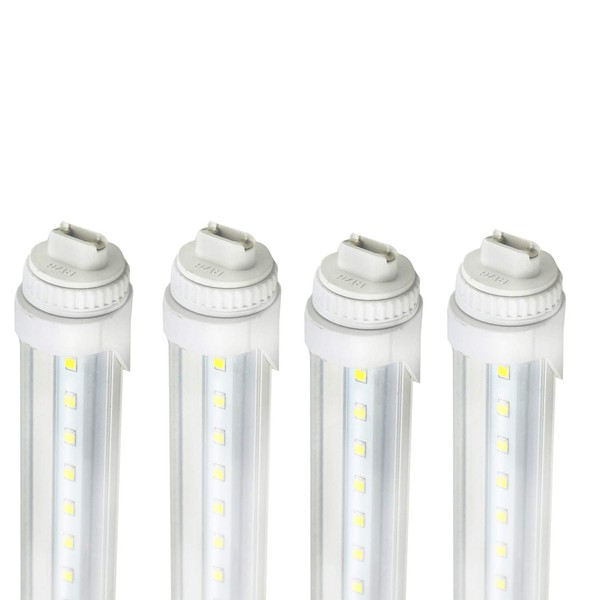 GreenSun LED Tube Light 6FT 30W, R17D 6ft LED Tube Light Fluorescent, 5500K White Color 100W Fluorescent Lamp Replacement Shop Lights, Replacement for F72T12/CW/HO, Clear Cover(4-Pack)