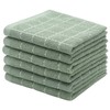 VeraSong Terry Dish Rags Cloths, Green Kitchen Dish Towels,12”x 12”,6