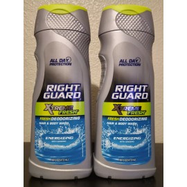 Fresh Lot of 2 - Right Guard Xtreme Fresh Energizing Hair & Body Wash DISCONTINUED