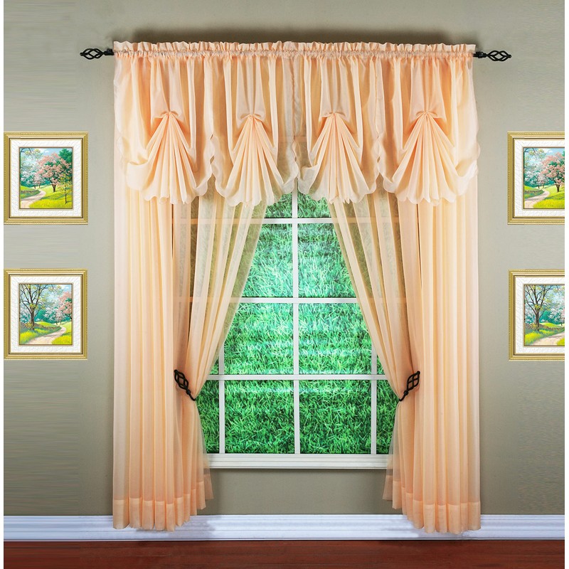 Today's Curtain Emelia Original Voile Panel 84", Peach, 60" W