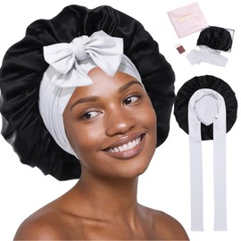 HAIMEIKANG Double-Sided 100% Mulberry Silk Bonnet & Shower Cap for Women - Premium Silk Sleep Cap for Hair Care - Comfortable & Stylish for Everyday Use and Travel