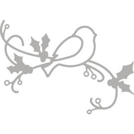 RAYHER Miscellaneous Bird on Branch Cutting Die Grey, 1.7 x 1 x 0.02 cm