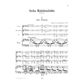 Herzogenberg: 6 Mädchenlieder op. 98 (Female Voice Choir and Piano) (EP3703) (Edition Peters)