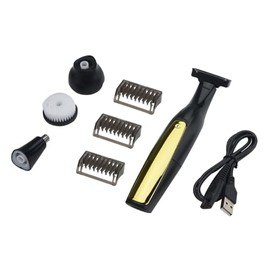 1set Men's Electric Shaver Razor Nose Hair Trimmer Portable Travel Shaver for Body Grooming USB Rechargeable Black Gold