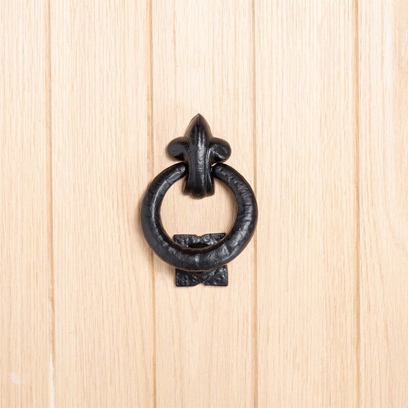Black 140mm Fleur De Lis Door Knocker - Cast Iron