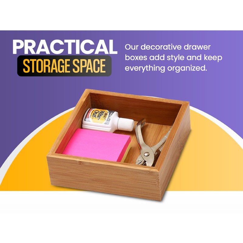 YBM Home 478 Drawer Organizer Storage, 6x15x2, Natural