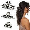 3 PCS Checkered Hair Claw Clips for Thick and Thin