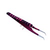 Stainless Steel Jeweler Style Tweezers #8A Pink Black Zebra Color