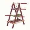 SHENGOCASE 3-Tier Modern Boho Style A Frame Wooden Cat Tree