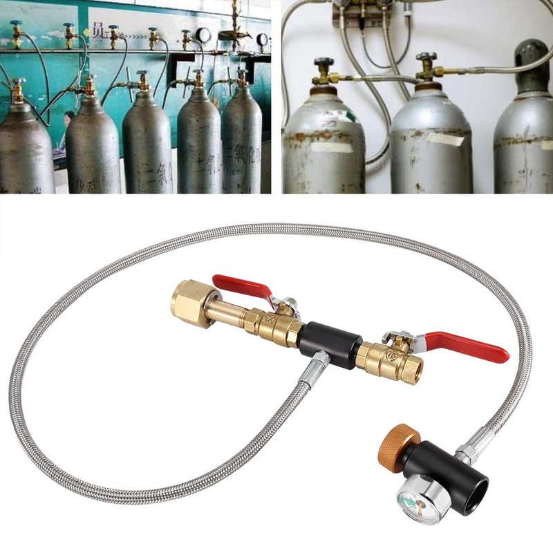 G1/2 CO2 Cylinder Refill Adapter with Hose For Filling Tank