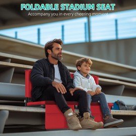 Yeomant Portable Stadium Seats with Back Support, Thickened Bleacher Chairs with Back and Cushion, Soft & Comfortable, Lightweight Stadium Seats for Bleachers, Park, Grassland