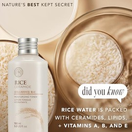 The Face Shop Rice & Ceramide - Tónico Facial de Arroz y Ceramidas, 150 ml - Hidratante intensivo y reparador para piel seca y opaca - K-beauty origin