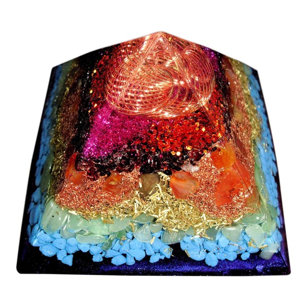 Purple People Market Place Good Day Sunshine Orgone Pyramid with EMF Protection - Solid Orgone Energy - Weighs Over a Pound