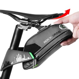 ROCKBROS Bicycle Saddle Bag Bicycle Bag for MTB Road Bike Waterproof Shockproof Seat Bag Black 1L / 1.5L with Rear Light Holder