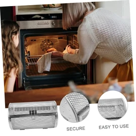 GRIRIW Grill Roaster Drum Rotisserie Basket Rotating Stainless Steel Oven Accessory for Even Cooking for Roasting Nuts Sweet Potatoes and Vegetables Air Fryers