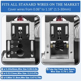 Wire Stripper Machine, 0.06''-1.18'' Electric Cable Stripper Machine with 180 W and 80 ft./min, All Aluminum Frame Copper Wire Strippers for Wire/Cable Recycling