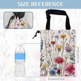 Watercolor Wildflowers Car Garbage Bag,Small Car Trash Bag Hanging Back of Seat,Drawstring Car Trash Bag with Adjustable Buckle,Car Accessories for Camping Travelling
