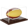 VGMiu Football Display Case with Wood Base, Acrylic Football Case