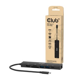 Club3D CSV-2553 USB C® 7 in1 Hub=>HDMI™4K60Hz/SD-TF,2X USB A/USB C PD/RJ45