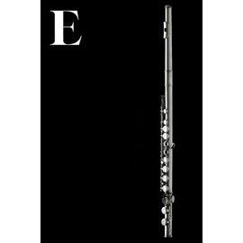 E: Flute Woodwind Instrument Themed Monogram Letter "E" Initial Notebook / Journal / Diary with Blank Lined Pages for Writing Notes | Unique ... Band Members, Music Artists, and Musicians