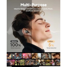 Zephronic Ear Plugs for Sleeping Noise Cancelling, Reusable Silicone Ear Plugs for Sleepin